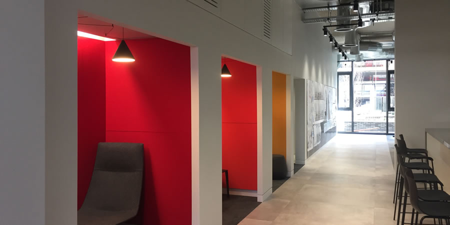 Acoustic wall panels in London office