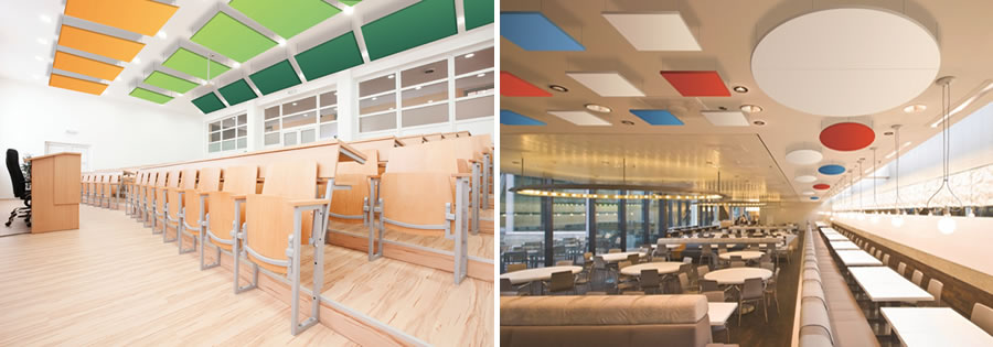 School acoustic tiles for ceilings
